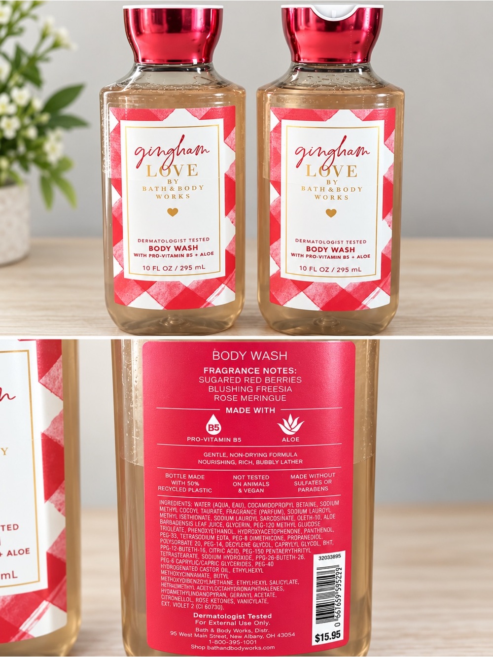 Two New Bath & Body Works Gingham Love Body Washes